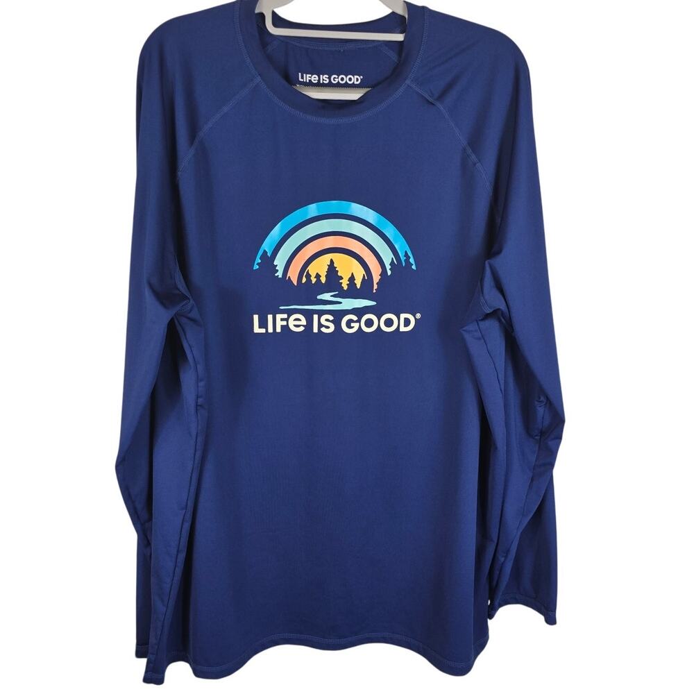 Life is Good Long Sleeve Lightweight Casual Polyester Spandex Men's Shirt XL